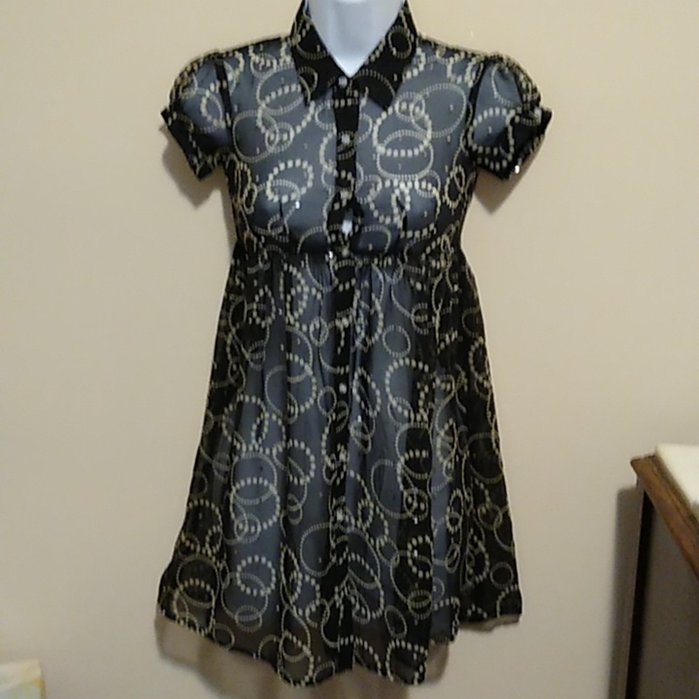 EUC Handmade Spirals & Sparkles XXS Mini Dress/Size 10/12 Girls